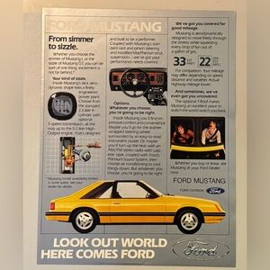 5/$20 ford Mustang 1981 Advertisement (Life Magazine print)